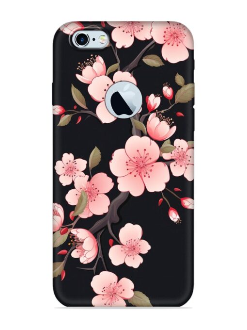 Cherry Blossom Embossed Soft Silicone Case for Apple Iphone 6 (Logo Cut) Zapvi