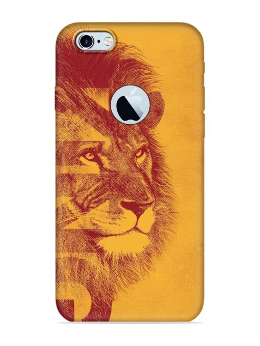 Gold Lion Crown Art Embossed Soft Silicone Case for Apple Iphone 6 (Logo Cut) Zapvi