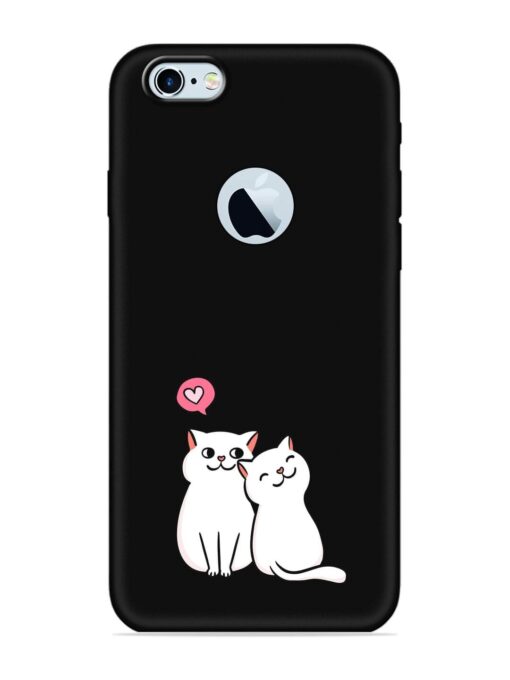 Cute Loving Cats Embossed Soft Silicone Case for Apple Iphone 6 (Logo Cut) Zapvi