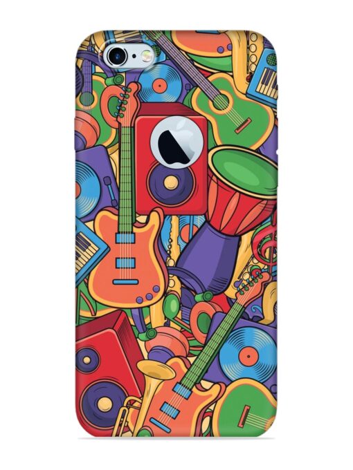 Colorful Music Art Embossed Soft Silicone Case for Apple Iphone 6 (Logo Cut) Zapvi