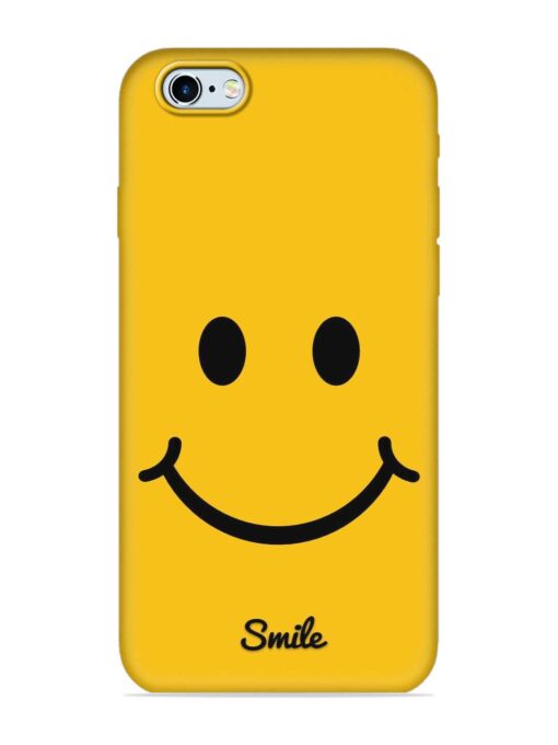 Yellow Smiley Embossed Soft Silicone Case for Apple Iphone 6 Plus Zapvi