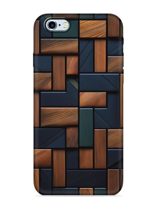 Wooden Background Cubes Embossed Soft Silicone Case for Apple Iphone 6 Plus Zapvi