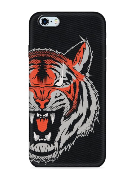 Tiger Aggression Embossed Soft Silicone Case for Apple Iphone 6 Plus Zapvi