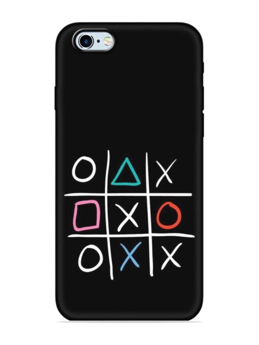 Super Neon Tic-Tac-Toe Embossed Soft Silicone Case for Apple Iphone 6S Zapvi