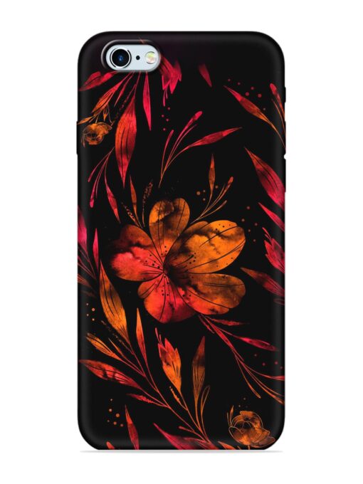 Red Flower Painting Embossed Soft Silicone Case for Apple Iphone 6S Zapvi