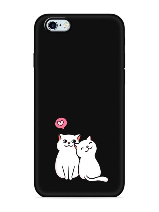 Cute Loving Cats Embossed Soft Silicone Case for Apple Iphone 6S Zapvi