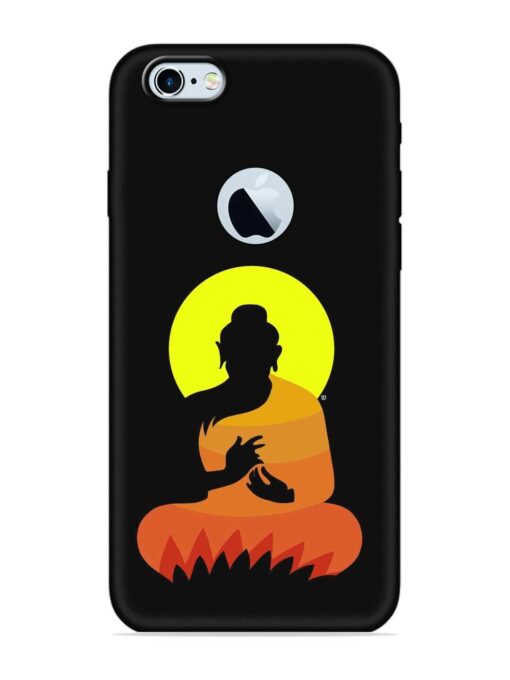 Buddha Art Black Embossed Soft Silicone Case for Apple Iphone 6S (Logo Cut) Zapvi