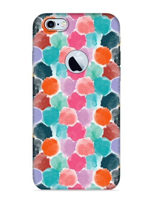 Colorful Seamless Pattern Embossed Soft Silicone Case for Apple Iphone 6S (Logo Cut) Zapvi