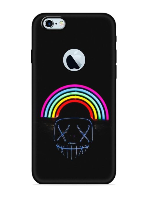 Mask Rainbow Embossed Soft Silicone Case for Apple Iphone 6S (Logo Cut) Zapvi