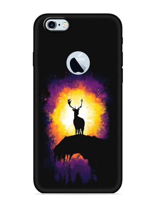 Elk Animal Art Embossed Soft Silicone Case for Apple Iphone 6S (Logo Cut) Zapvi