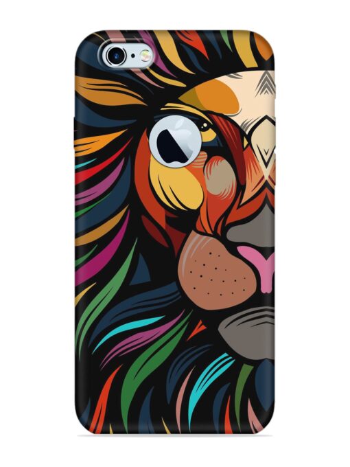 Trippy Lion Art Embossed Soft Silicone Case for Apple Iphone 6S (Logo Cut) Zapvi