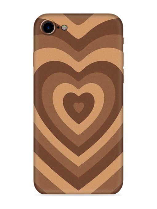 Brown Heart Embossed Soft Silicone Case for Apple Iphone 7 Zapvi