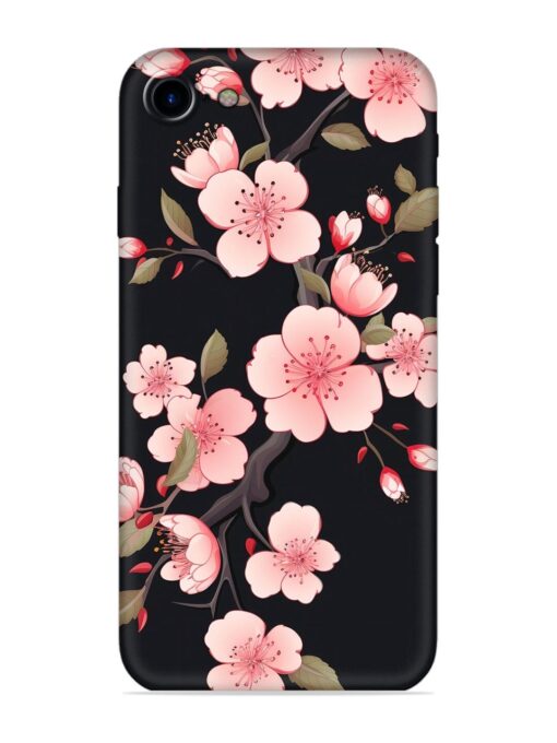 Cherry Blossom Embossed Soft Silicone Case for Apple Iphone 7 Zapvi