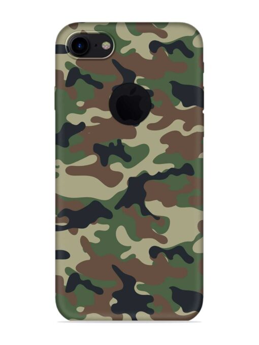 Army Military Camouflage Dark Green Embossed Soft Silicone Case for Apple Iphone 7 (Logo Cut) Zapvi