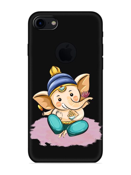 Bal Ganesh Vector Art Embossed Soft Silicone Case for Apple Iphone 7 (Logo Cut) Zapvi