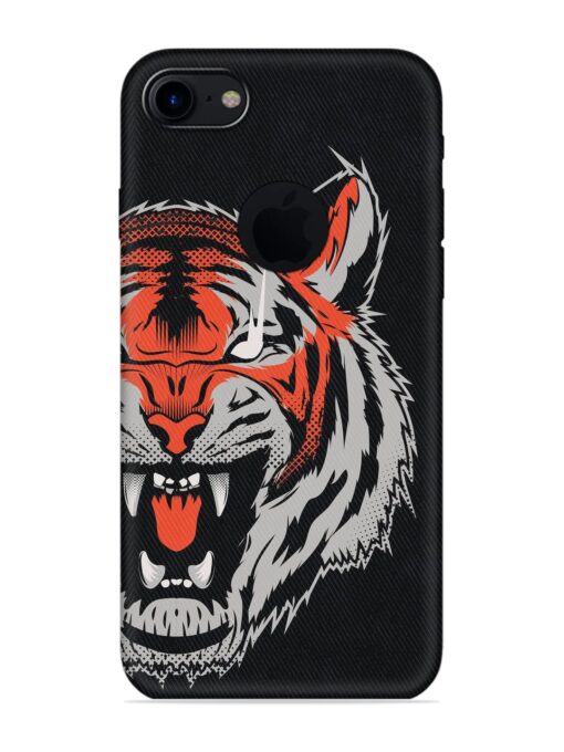 Tiger Aggression Embossed Soft Silicone Case for Apple Iphone 7 (Logo Cut) Zapvi