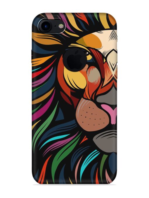 Trippy Lion Art Embossed Soft Silicone Case for Apple Iphone 7 (Logo Cut) Zapvi