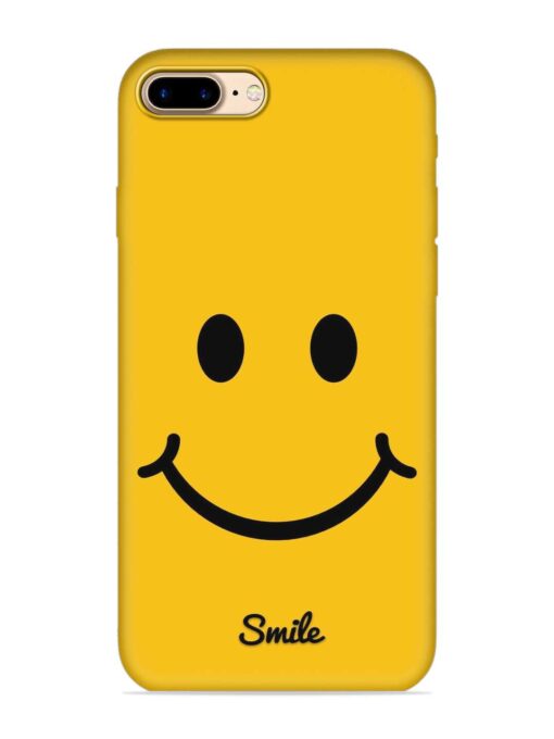 Yellow Smiley Embossed Soft Silicone Case for Apple Iphone 7 Plus Zapvi