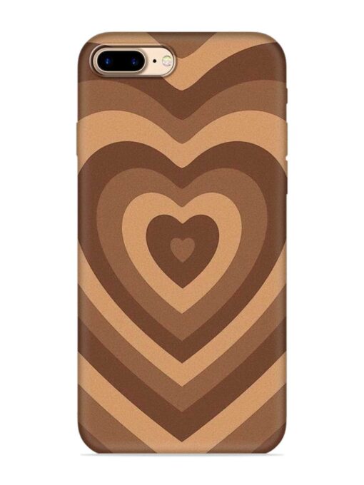 Brown Heart Embossed Soft Silicone Case for Apple Iphone 7 Plus Zapvi