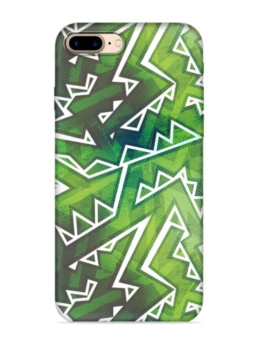 Green Graffiti Seamless Embossed Soft Silicone Case for Apple Iphone 7 Plus Zapvi