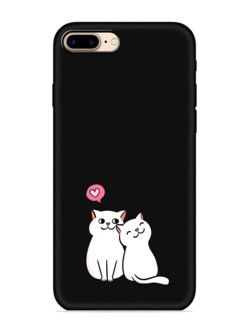 Cute Loving Cats Embossed Soft Silicone Case for Apple Iphone 7 Plus Zapvi