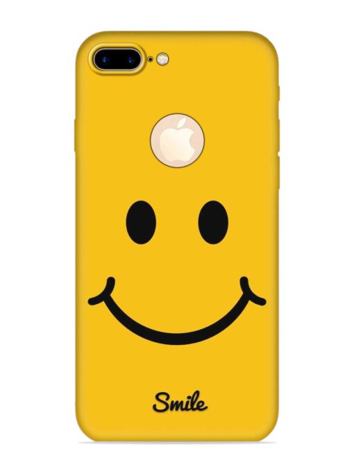 Yellow Smiley Embossed Soft Silicone Case for Apple Iphone 7 Plus (Logo Cut) Zapvi