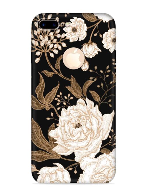 Peonies Roses Floral Embossed Soft Silicone Case for Apple Iphone 7 Plus (Logo Cut) Zapvi