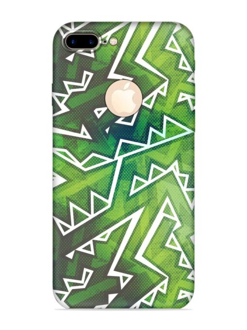 Green Graffiti Seamless Embossed Soft Silicone Case for Apple Iphone 7 Plus (Logo Cut) Zapvi