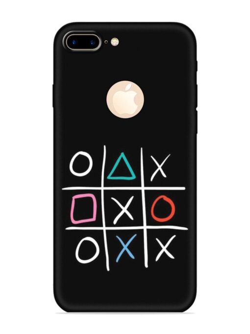 Super Neon Tic-Tac-Toe Embossed Soft Silicone Case for Apple Iphone 7 Plus (Logo Cut) Zapvi