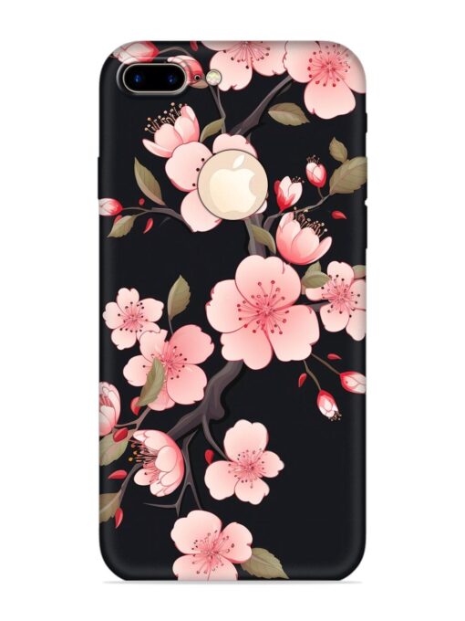 Cherry Blossom Embossed Soft Silicone Case for Apple Iphone 7 Plus (Logo Cut) Zapvi