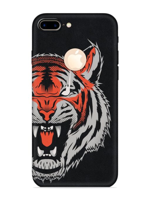 Tiger Aggression Embossed Soft Silicone Case for Apple Iphone 7 Plus (Logo Cut) Zapvi