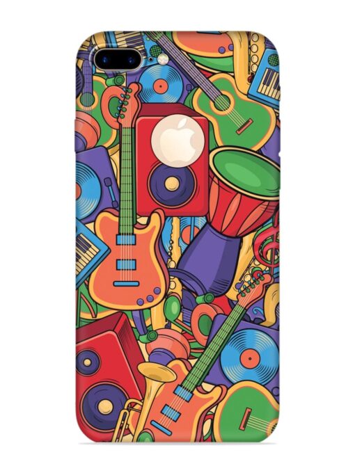 Colorful Music Art Embossed Soft Silicone Case for Apple Iphone 7 Plus (Logo Cut) Zapvi