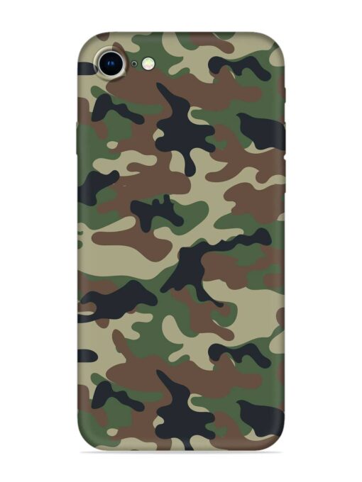 Army Military Camouflage Dark Green Embossed Soft Silicone Case for Apple Iphone 8 Zapvi