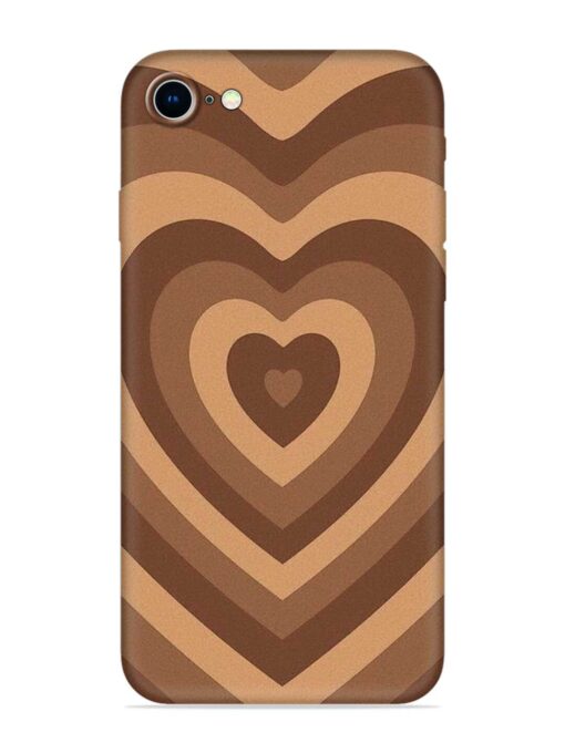 Brown Heart Embossed Soft Silicone Case for Apple Iphone 8 Zapvi