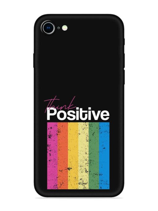 Think Positive Typography Embossed Soft Silicone Case for Apple Iphone 8 Zapvi