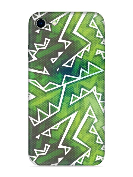 Green Graffiti Seamless Embossed Soft Silicone Case for Apple Iphone 8 Zapvi