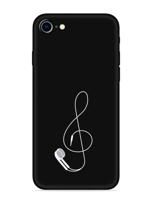 Music Earphone Vector Embossed Soft Silicone Case for Apple Iphone 8 Zapvi