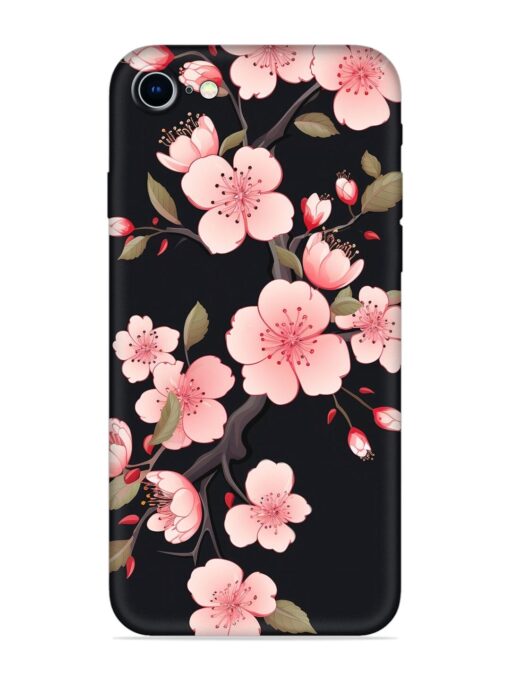 Cherry Blossom Embossed Soft Silicone Case for Apple Iphone 8 Zapvi