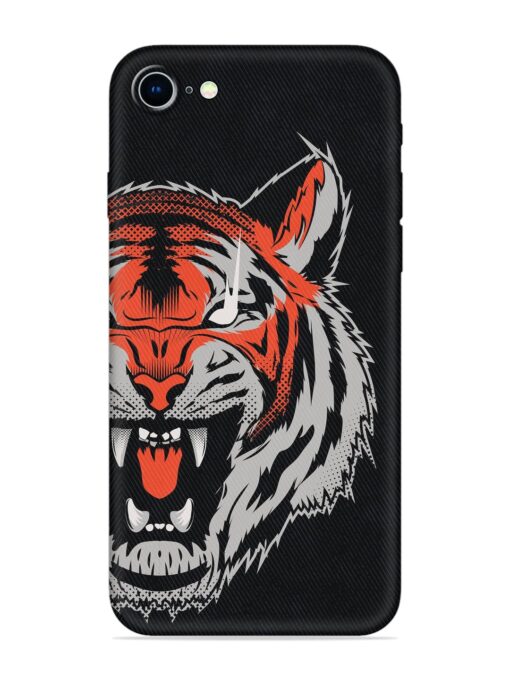 Tiger Aggression Embossed Soft Silicone Case for Apple Iphone 8 Zapvi