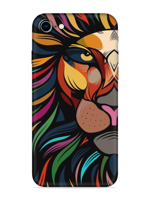 Trippy Lion Art Embossed Soft Silicone Case for Apple Iphone 8 Zapvi