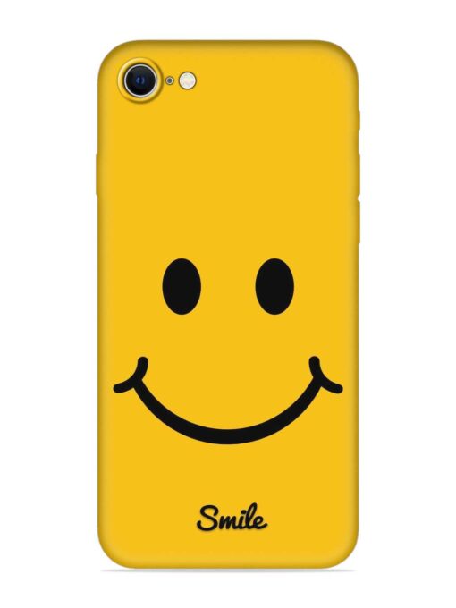 Yellow Smiley Embossed Soft Silicone Case for Apple Iphone Se (2020) Zapvi