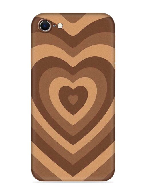 Brown Heart Embossed Soft Silicone Case for Apple Iphone Se (2020) Zapvi