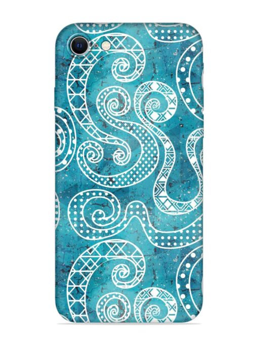 Vintage Curved Seamless Embossed Soft Silicone Case for Apple Iphone Se (2020) Zapvi