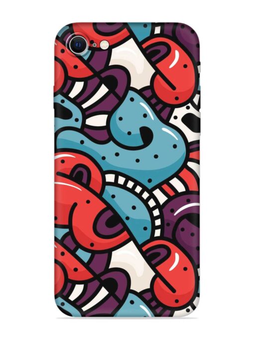 Seamless Backdrop Colorful Embossed Soft Silicone Case for Apple Iphone Se (2020) Zapvi