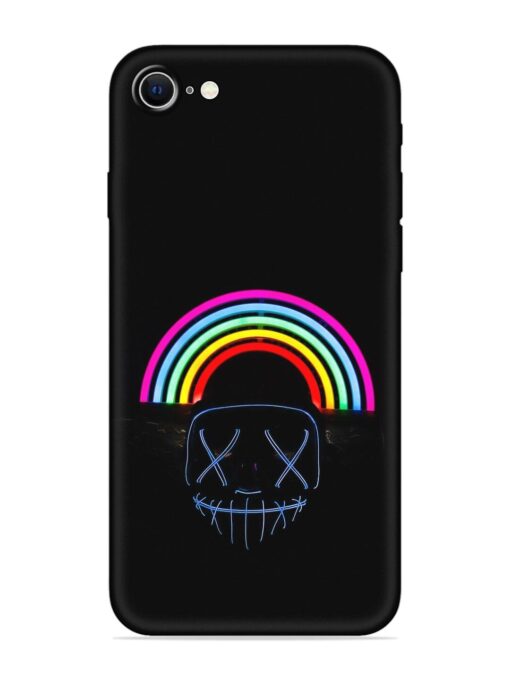 Mask Rainbow Embossed Soft Silicone Case for Apple Iphone Se (2020) Zapvi