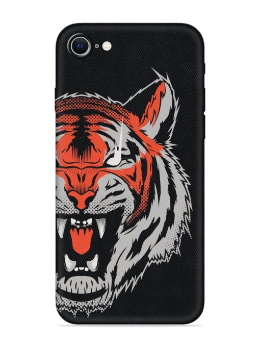 Tiger Aggression Embossed Soft Silicone Case for Apple Iphone Se (2020) Zapvi