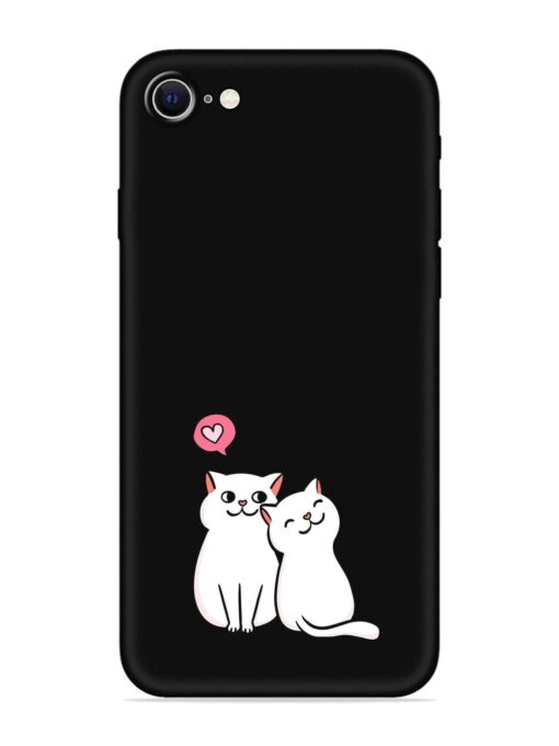 Cute Loving Cats Embossed Soft Silicone Case for Apple Iphone Se (2020) Zapvi