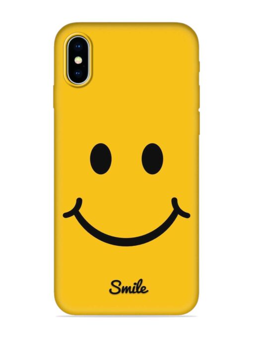 Yellow Smiley Embossed Soft Silicone Case for Apple Iphone X Zapvi