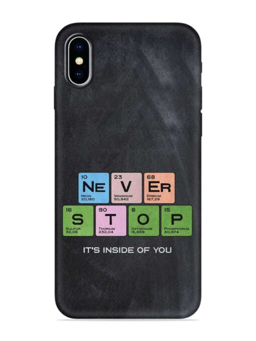 Never Stop It'S Inside Of You Embossed Soft Silicone Case for Apple Iphone X Zapvi