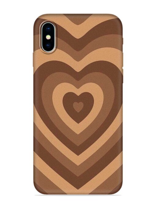 Brown Heart Embossed Soft Silicone Case for Apple Iphone X Zapvi